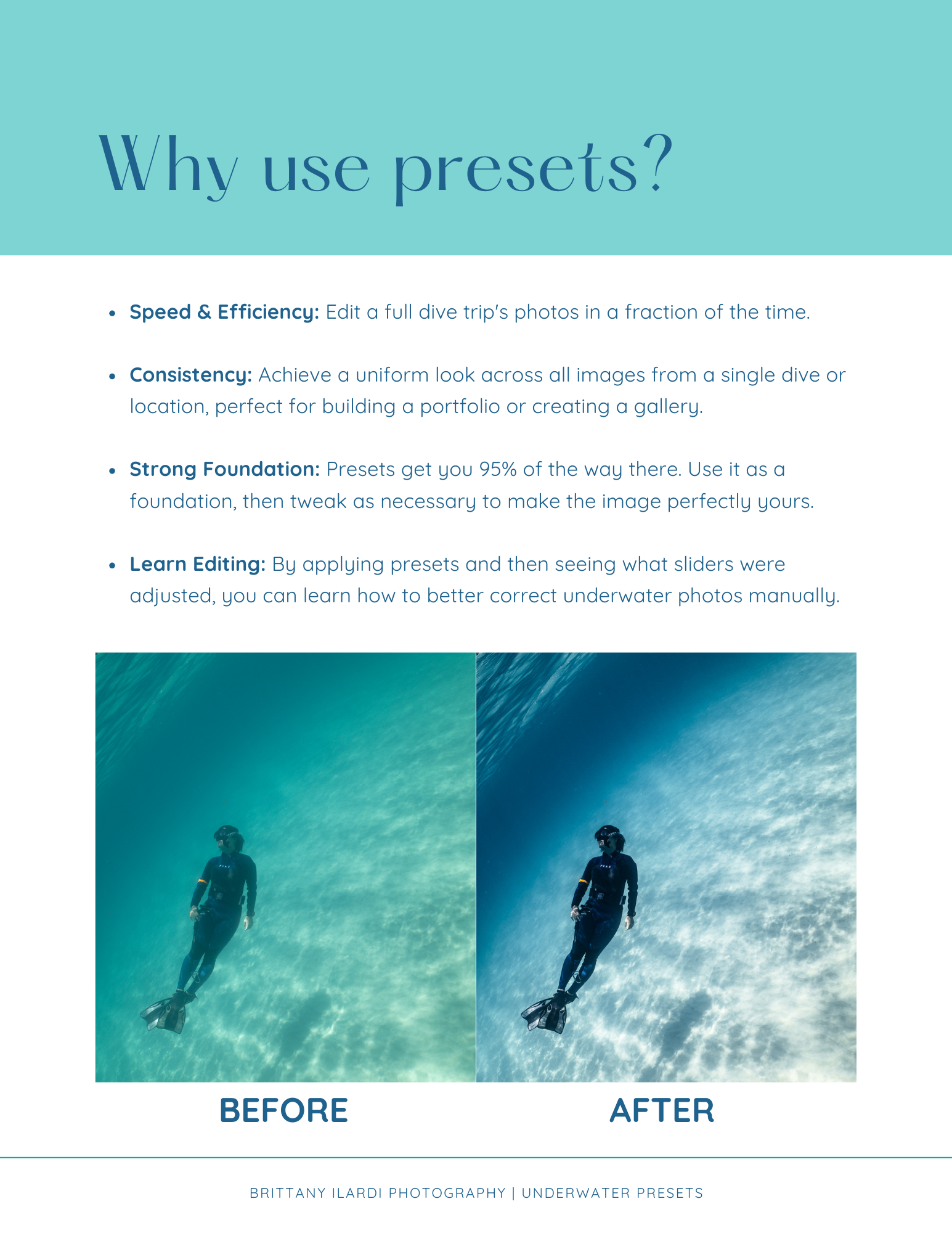 Adaptive AI-Powered Underwater Lightroom Presets (50 Presets)